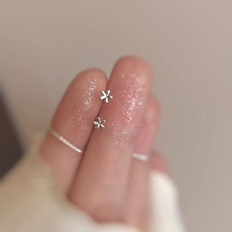 Earring Stud Alloy Floral