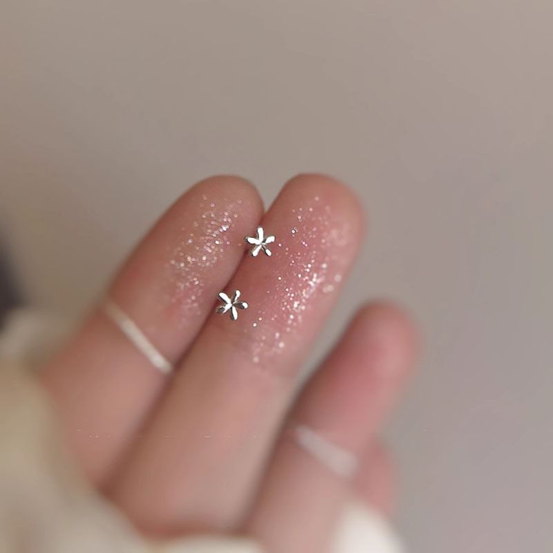 Earring Stud Alloy Floral