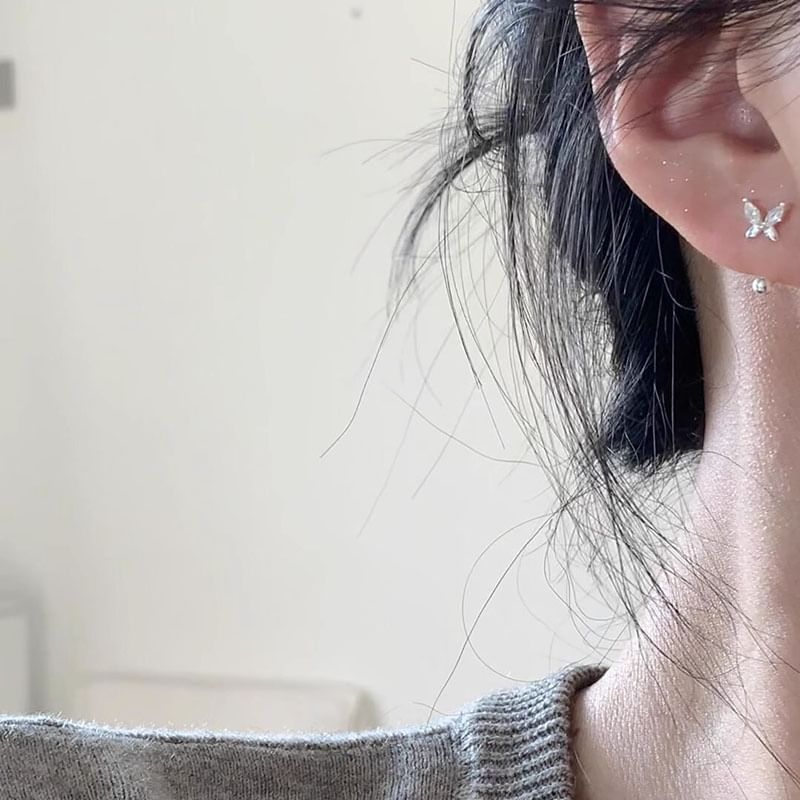 Butterfly Ear Alloy Rhinestone Jacket