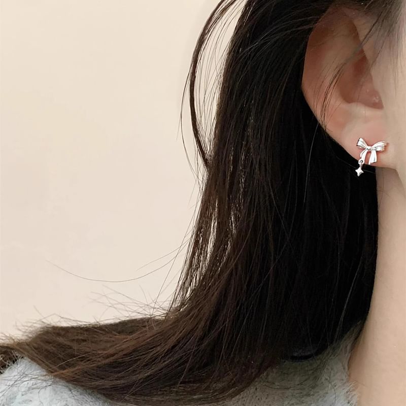 Drop Earring Alloy Bow