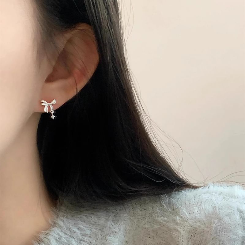 Drop Earring Alloy Bow