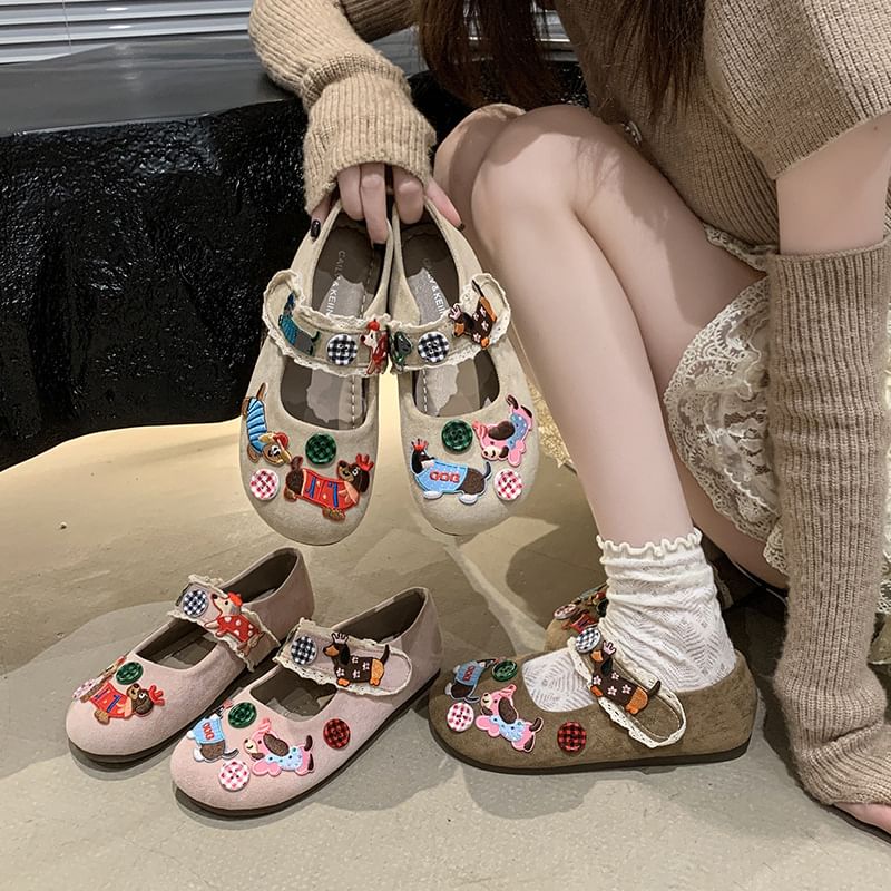 Jane Animal Mary Cartoon Shoes Applique