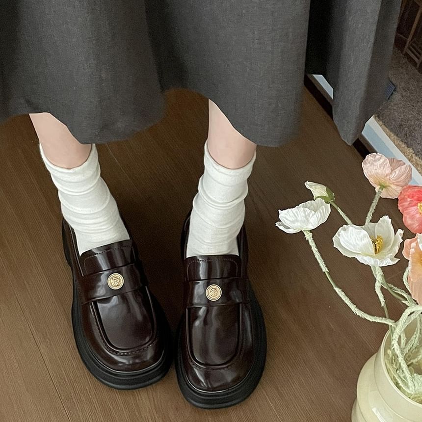 Platform Penny Loafers Buckled