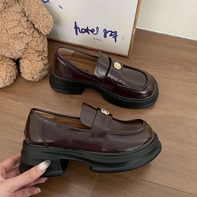 Platform Penny Loafers Buckled