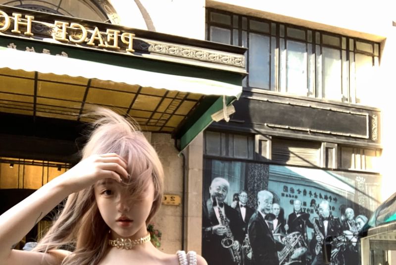 Strapless / Top Flared Side-Slit Plain Drawstring Pants Waist High Asymmetrical