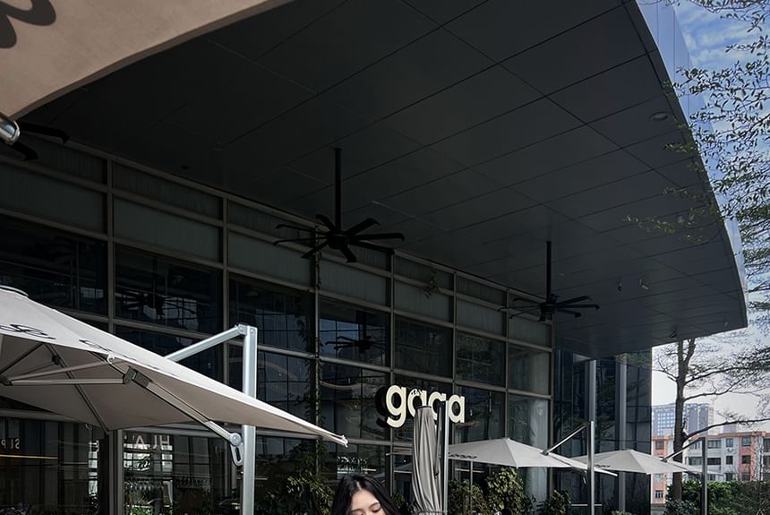 / A-Line Plain Mini Tie-Neck Blouse Set Cami Skirt Puff-Sleeve Rise High Top