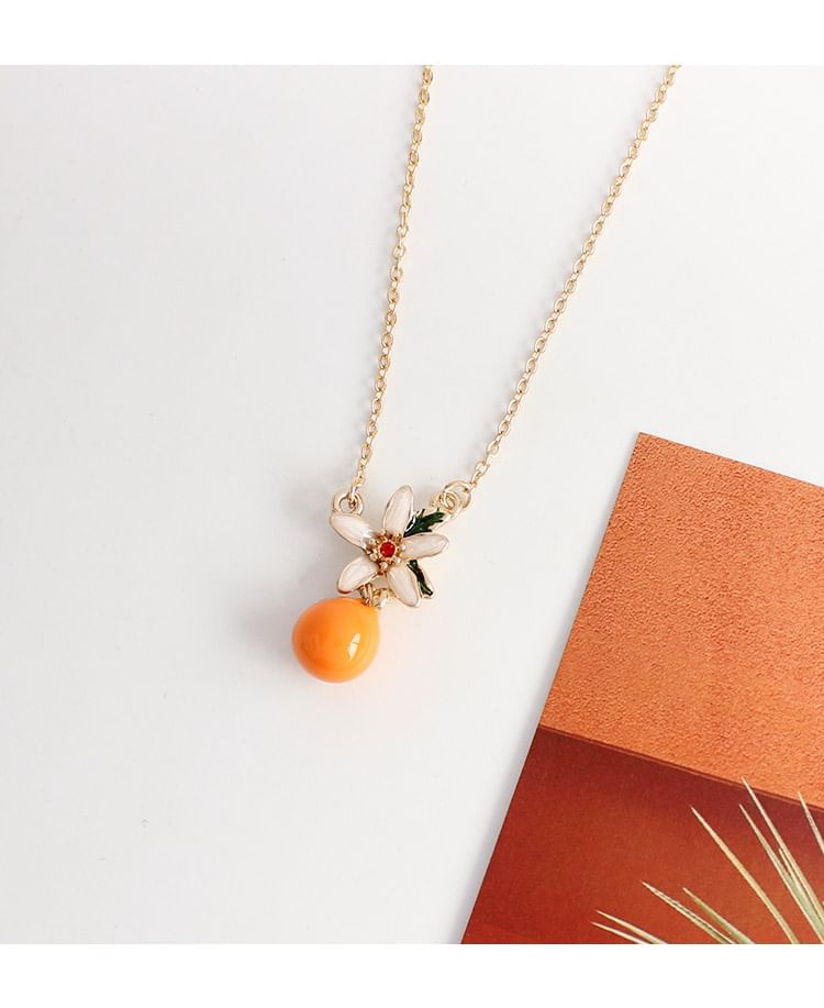 Rhinestone Earring Flower Drop / Clip-On