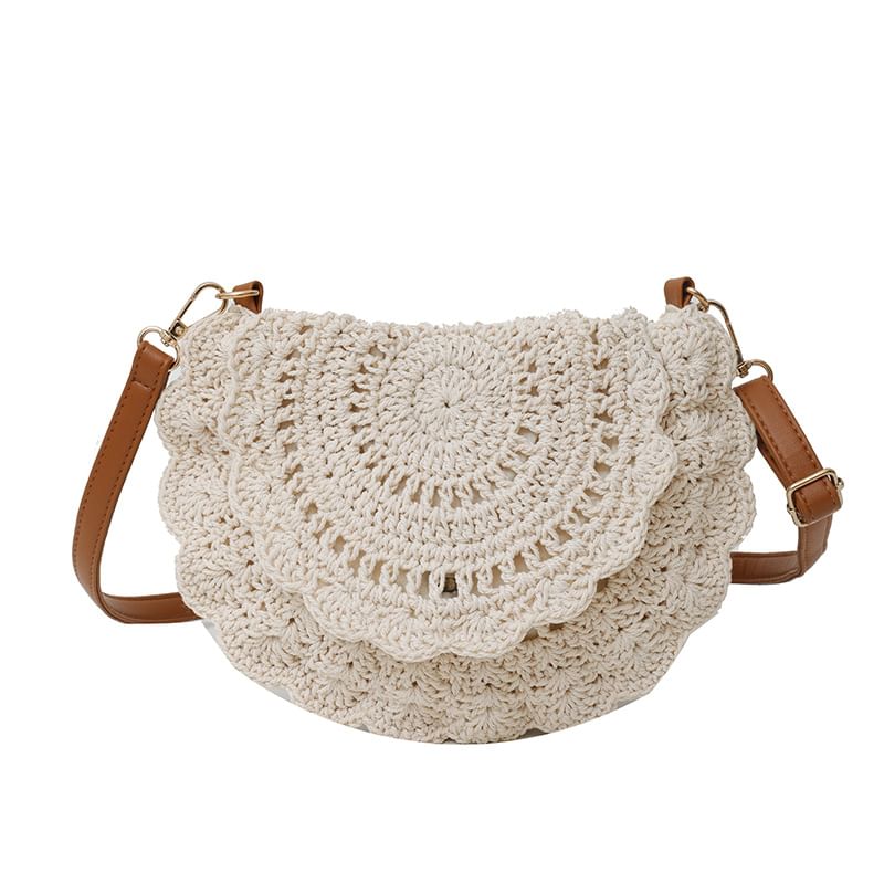 Bag Crossbody Flap Crochet Lace