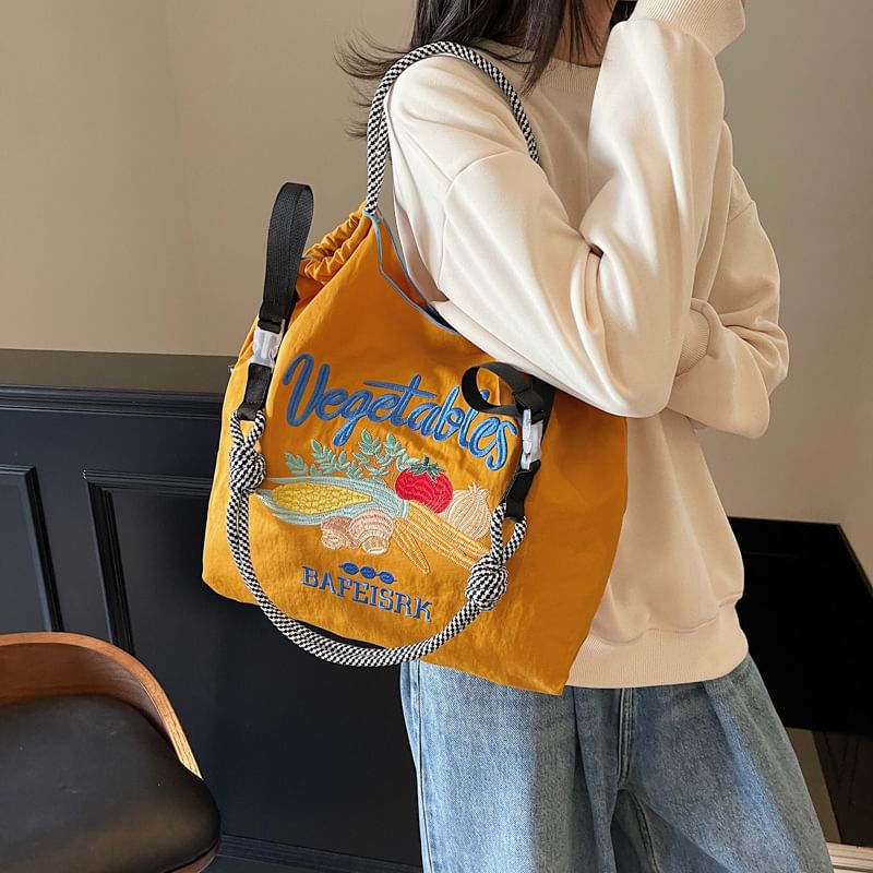 Tote Bag Vegetable Embroidered