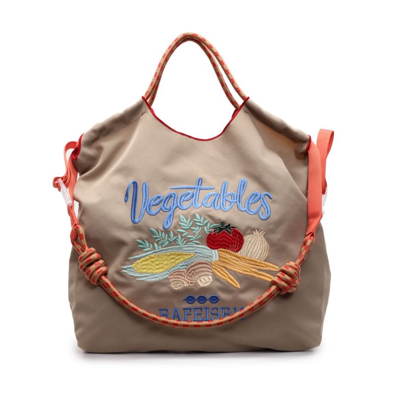 Tote Bag Vegetable Embroidered