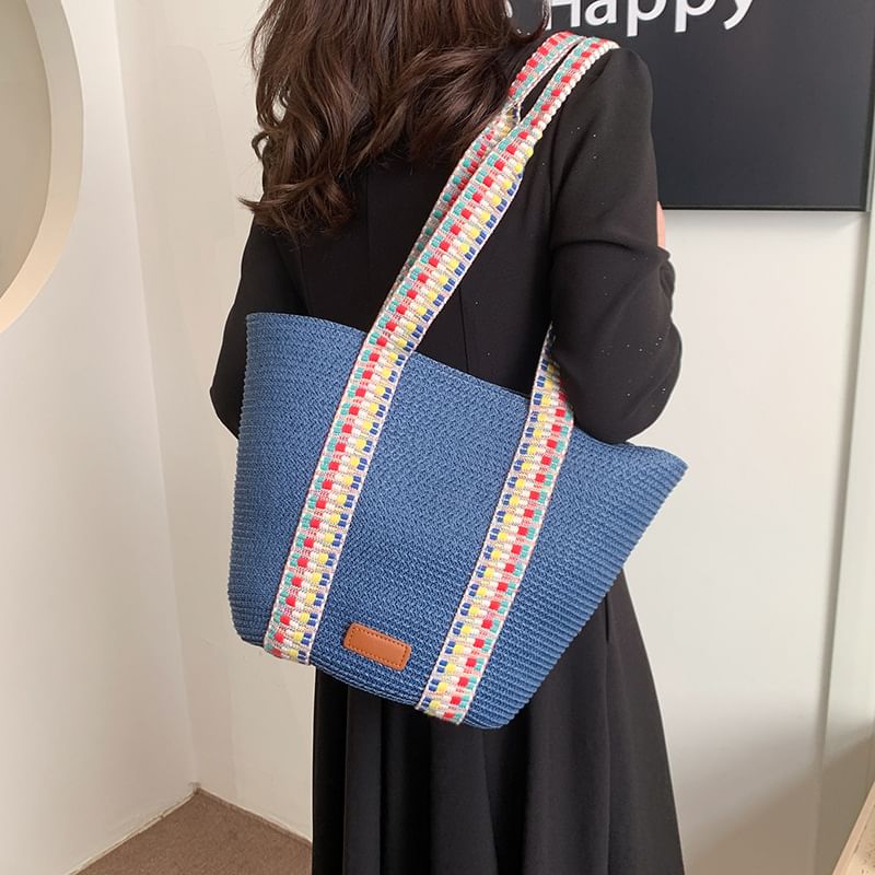 Woven Pattern Tote Strap Bag