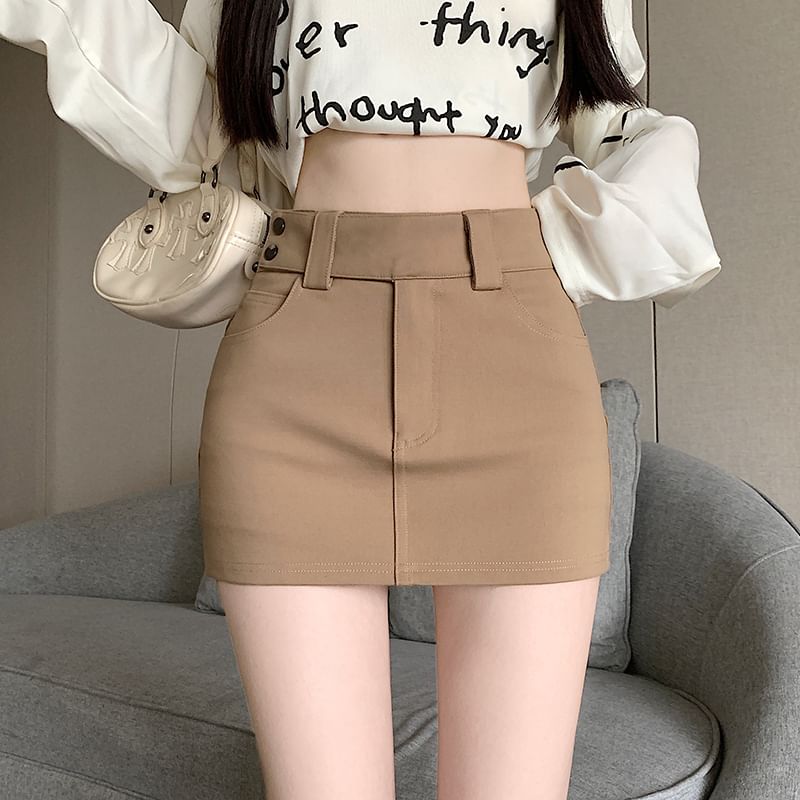 Plain Skort Waist High