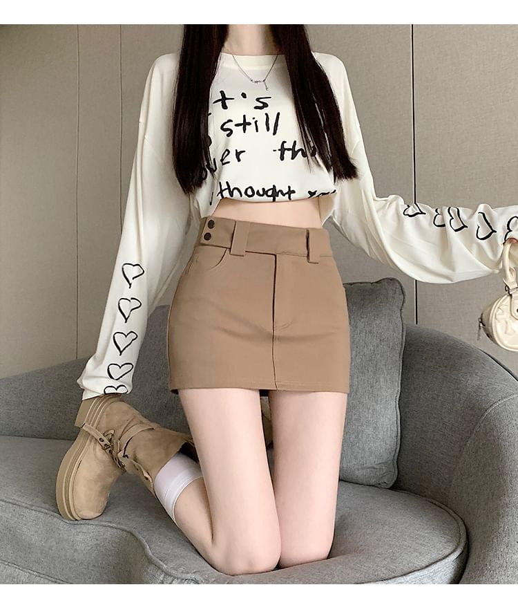 Plain Skort Waist High