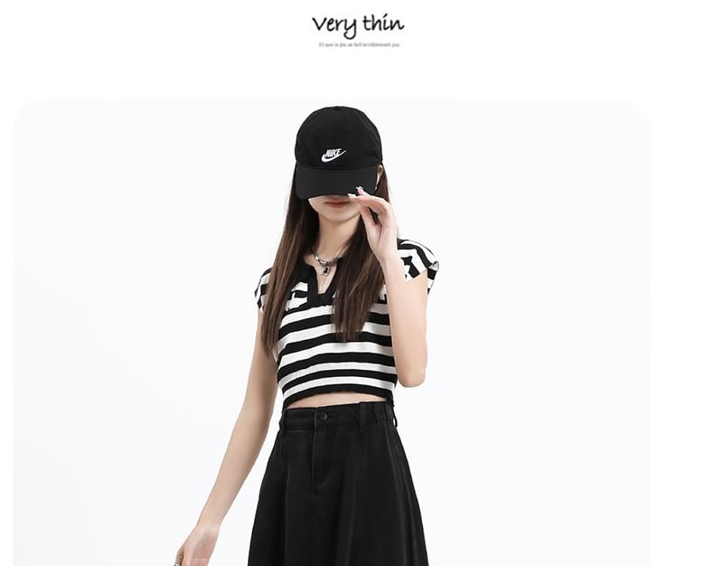 Plain Skirt Rise High Midi A-Line Denim