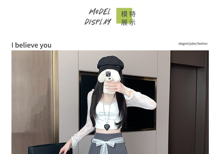 Waist Lace High Panel Skort