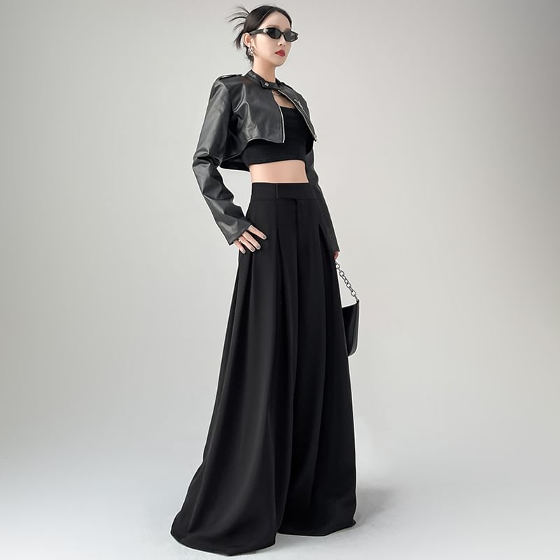 Pants Wide Dress Leg (Various High Designs) Plain Waist