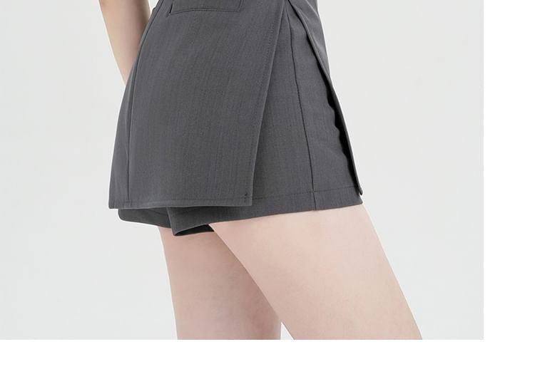 Slit Lace Skort Waist High Trim