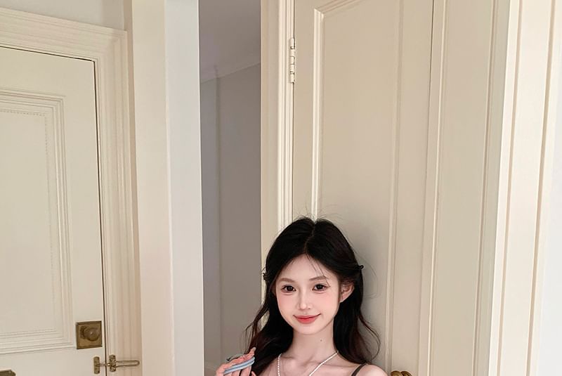 Camisole Panel Top V-Neck Ruffle