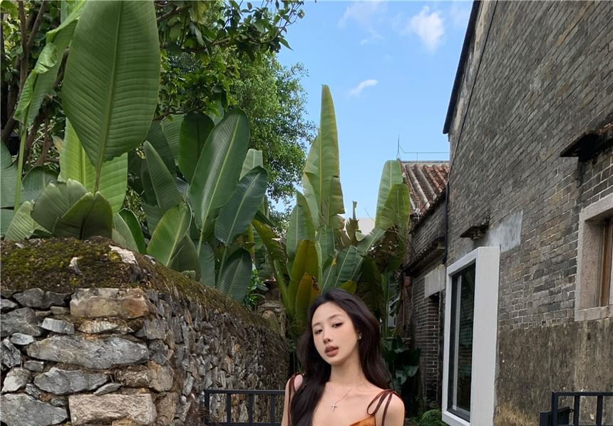 Camisole Asymmetrical Shoulder Top Tie Dye