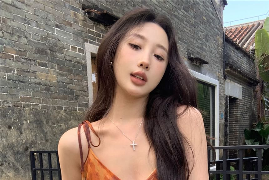 Camisole Asymmetrical Shoulder Top Tie Dye