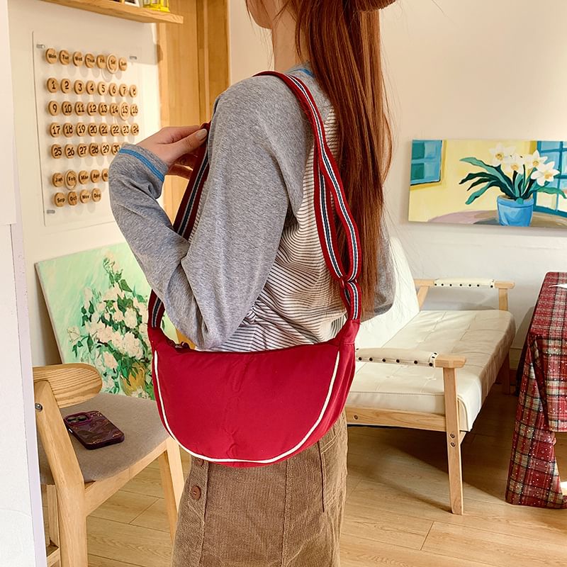 Striped Strap Bag Trim Crossbody Contrast