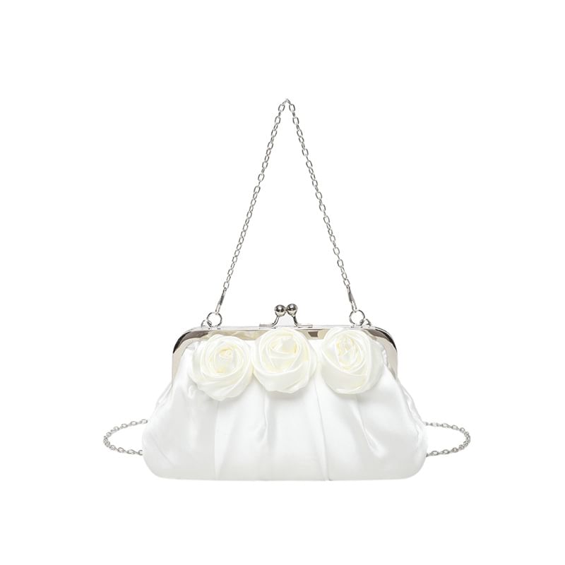 Shoulder Bag Plain Shirred Floral