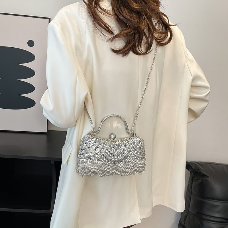 Chain Tasseled Bag Rhinestone Crossbody