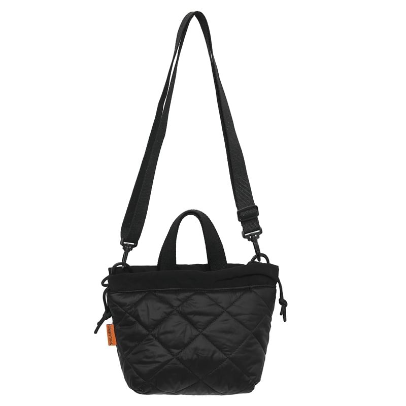 Two-Tone Drawstring Crossbody Bag Quilted