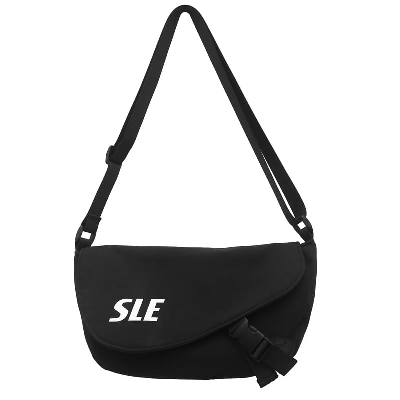 Lettering Bag Crossbody Two-Tone Flap Buckled