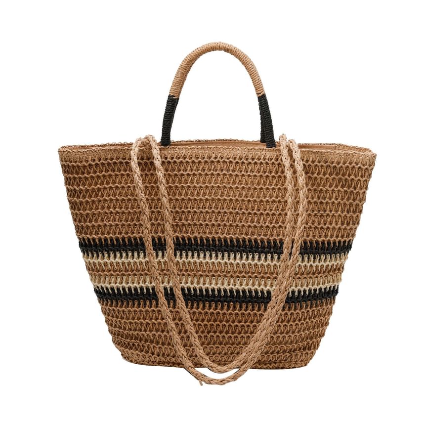 Crossbody Top Bag Handle Woven Striped