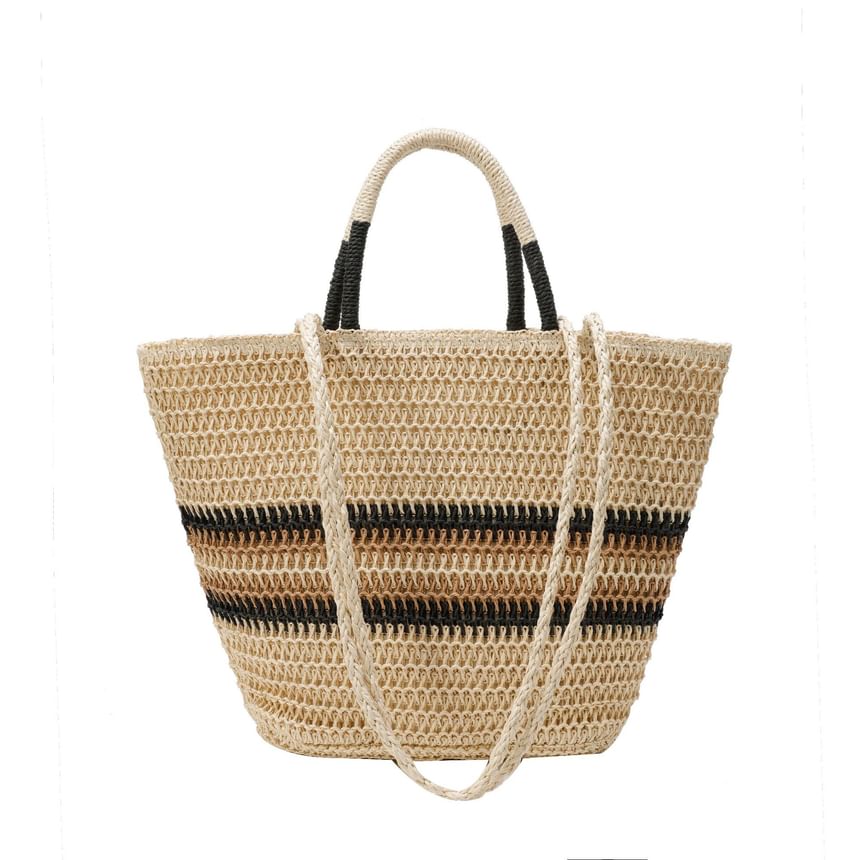 Crossbody Top Bag Handle Woven Striped
