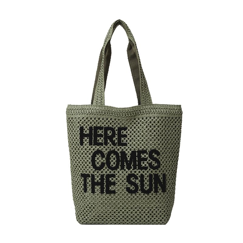 Woven Letter Embroidered Bag Tote