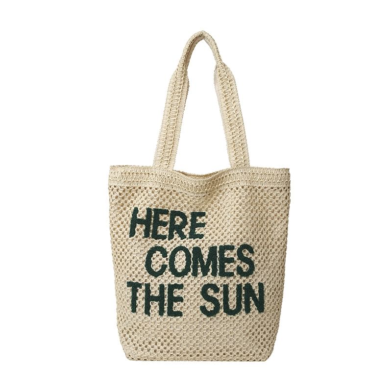 Woven Letter Embroidered Bag Tote