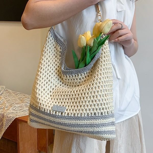 Striped Tote Bag Woven