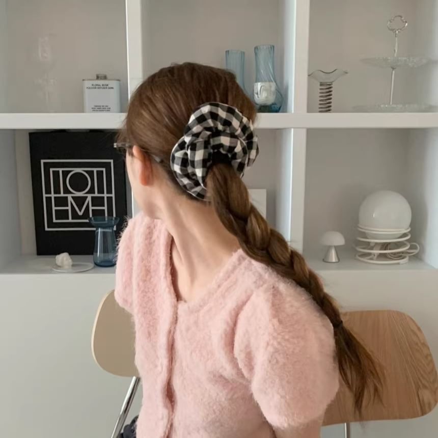 Padded Plaid Scrunchie