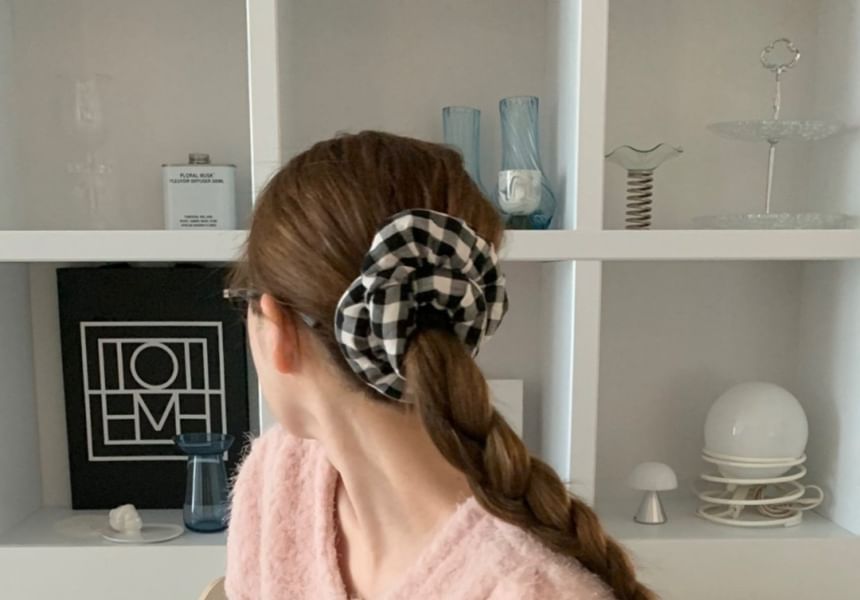 Padded Plaid Scrunchie