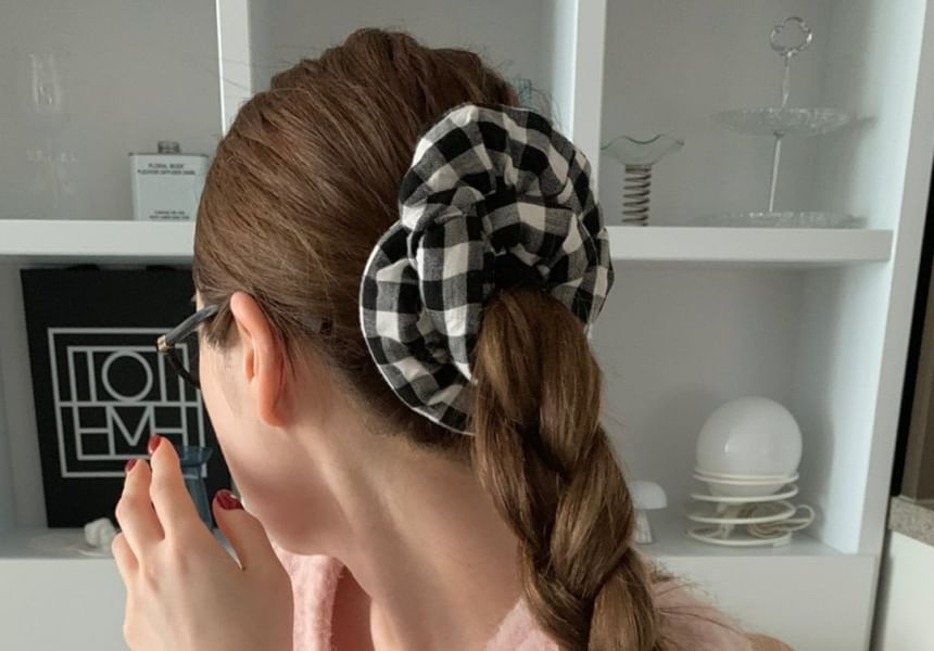 Padded Plaid Scrunchie