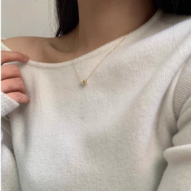 Sterling Silver Ball Pearl Faux 925 Necklace