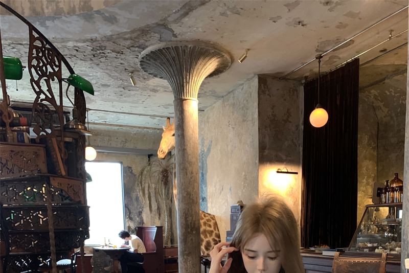 Blouse Skirt High Panel A-Line Slim / Lace Waist Fit Short-Sleeve Mini