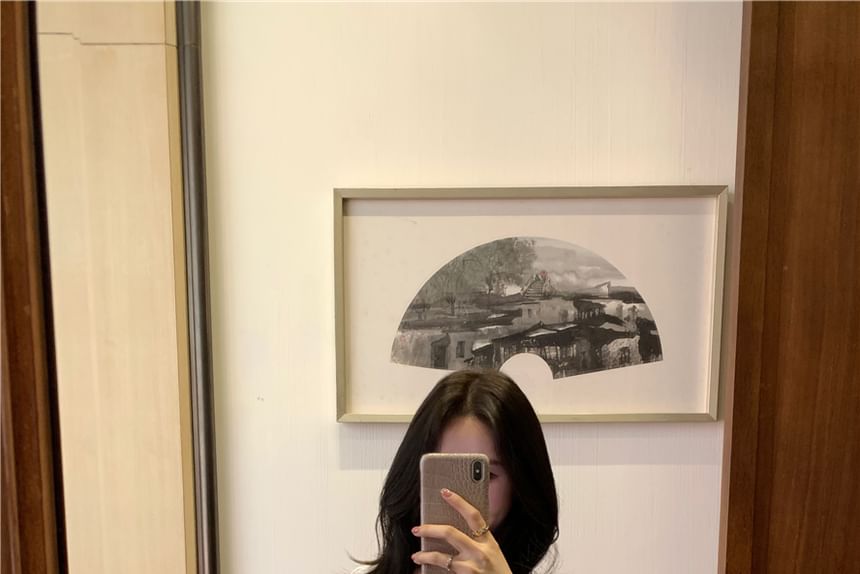 Square Neck Peplum Blouse Sleeve Plain Front Short Tie