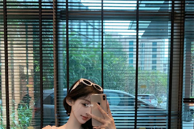 Frill High / Trim Fishtail Plain Sleeveless Maxi Top Skirt Waist