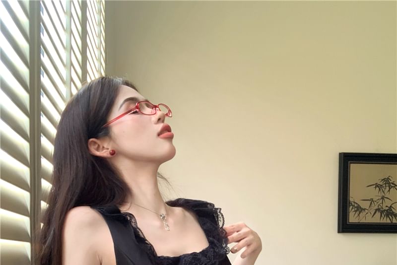 Neck Sleeveless Skirt Frill Square Top Trim / Mini Plain Dotted