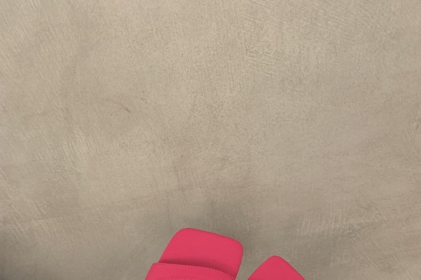 Sandals Slingback Square-Toe Heel Chunky