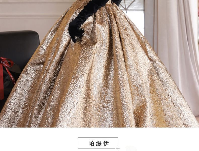 Accent Bead Gloves Gown Set Ball Flower /