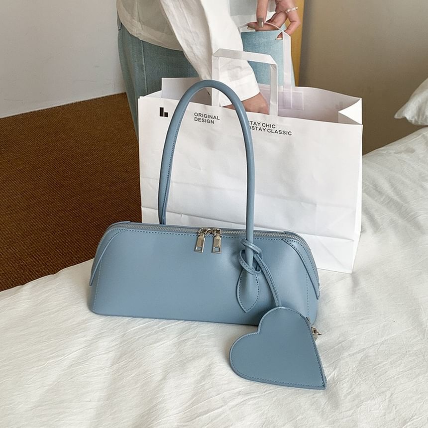 Bag Coin Heart Purse Set: Faux Leather Shoulder +