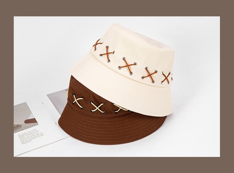 Cross Patterned Bucket Hat