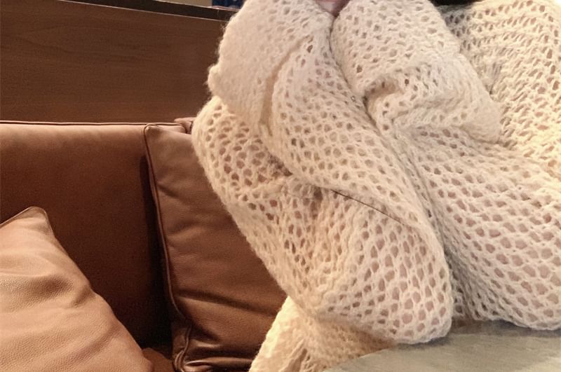 Plain V-Neck Flower Cardigan Dress Crochet Spaghetti / Strap Print Bodycon Mini