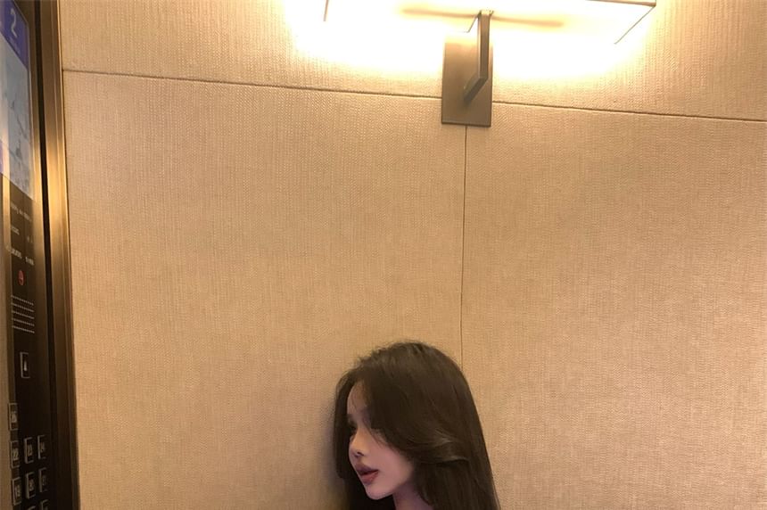 Neck Halter Crop Ribbed Plain Top Knit Camisole