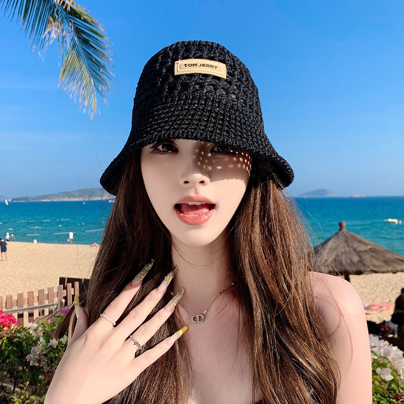 Hat Bucket Plain Straw