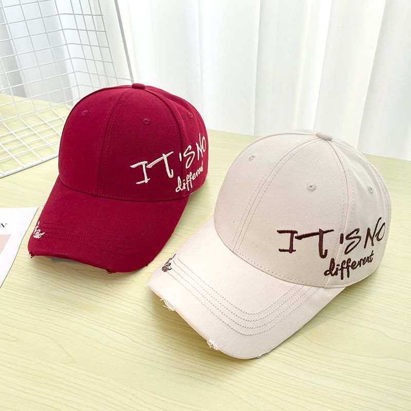 Embroidered Baseball Lettering Cap Distressed